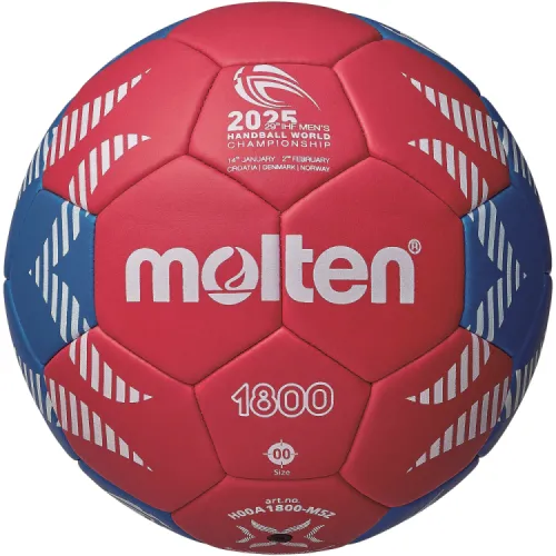 Ballon De Handball Molten H0F1800 – Taille 0, Orange/bleu, Cuir Synthétique Souple, Machine Cousue, Norme IHF, Débutants