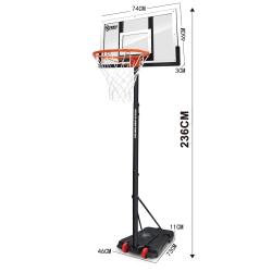 Nordic Basketball Pro Junior Basketkorg - Guld 236 cm