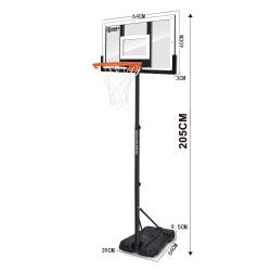 Nordic Basketball Pro Junior Basketballstander - Silver 205 cm